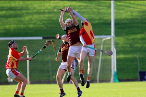 Mark O'Sullivan makes a great catch for Kiltale against Harps during the Leinster Club IHC quarter final at Pairc Tailteann. Photo by Martin Costello.